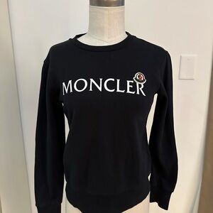 Moncler Black Crewneck with Logo